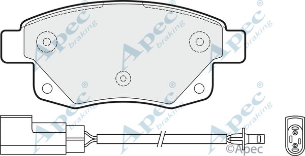 APEC BRAKING Piduriklotsi komplekt,ketaspidur PAD1477